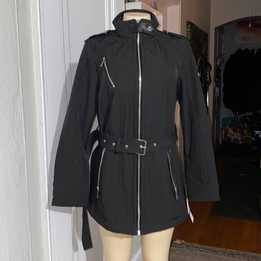 Michael Kors Water Resistant Jacket with Removable Belt Size L NWT